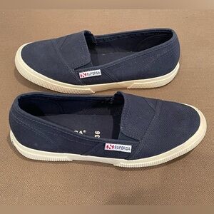 Superga Navy Canvas Slip-Ons